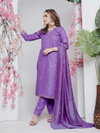 Lavender Colour Rayon With Embroidery Work Kurti With Pant Dupatta Aaradhna 1167 Wholesale Market In Surat